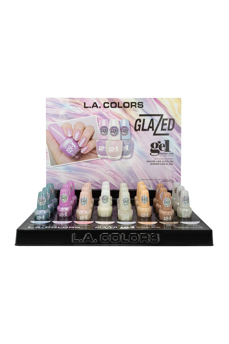 LA Colors CPD805 Glazed Gel Polish Display - 24 pcs